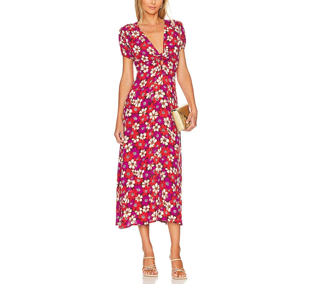 Faithfull The Brand Floral Multicolor Mailee Dress Size 6